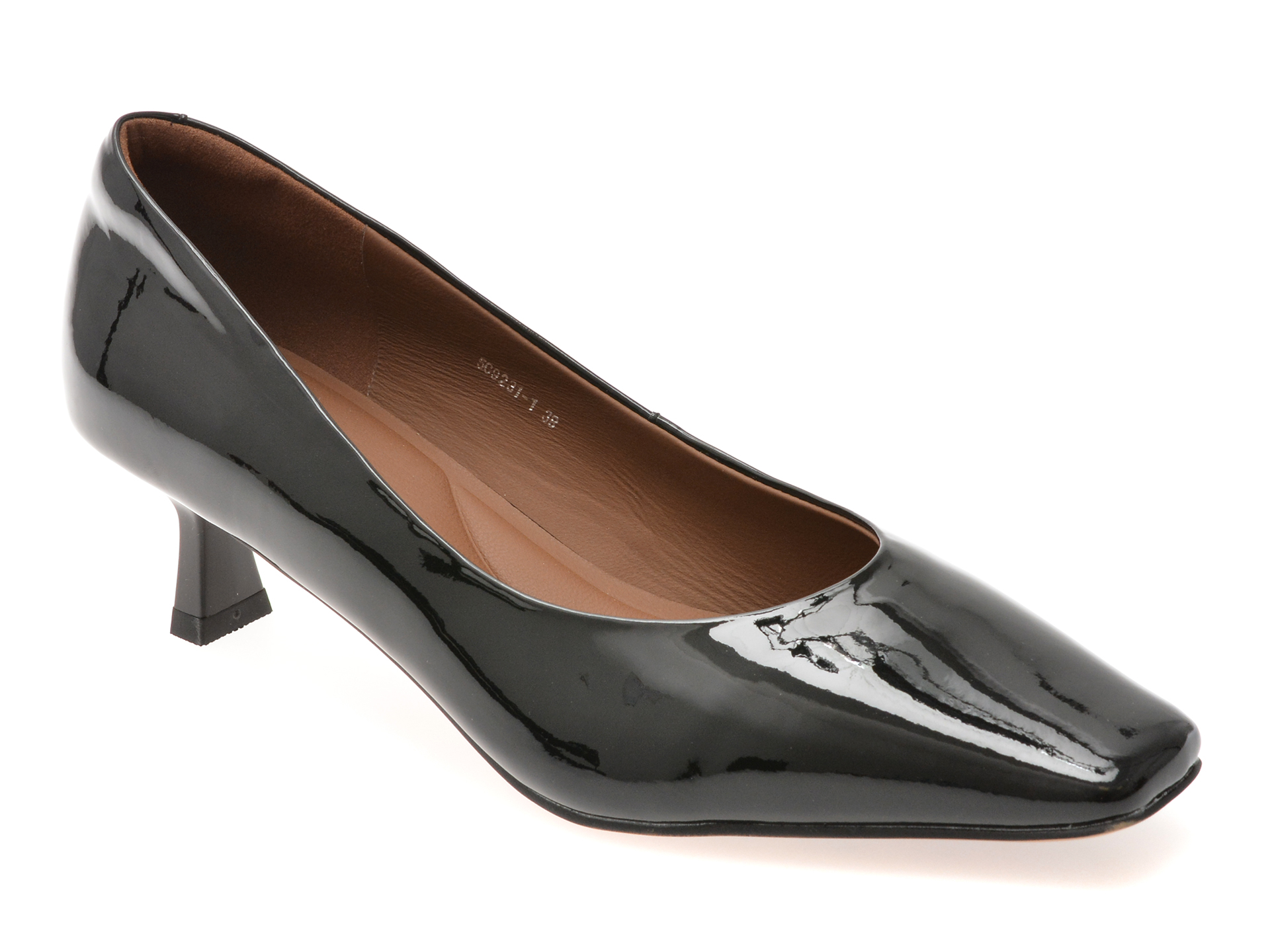 Pantofi EPICA negri din piele lacuita - Eleganta