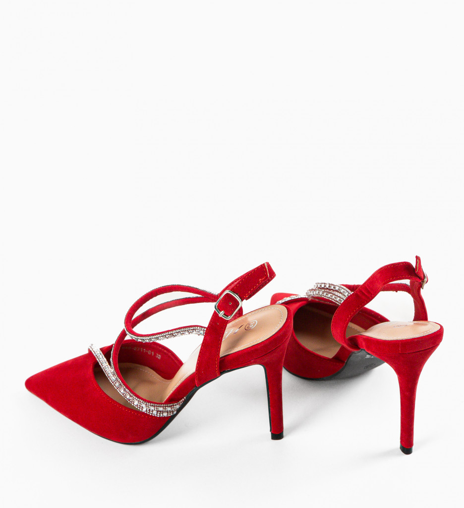 Pantofi Pearce Rosii cu Toc Eleganți - imagine 7