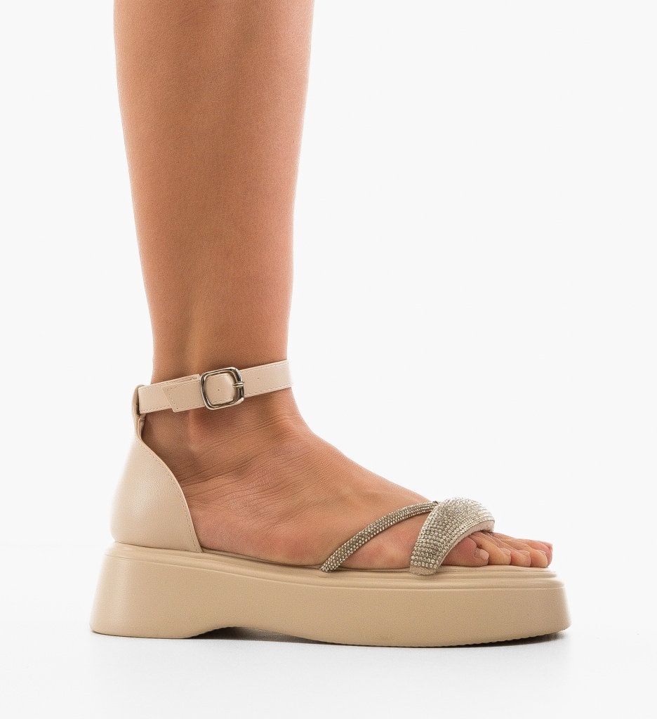 Sandale Dama Korne Bej Elegante și Confortabile - imagine 4