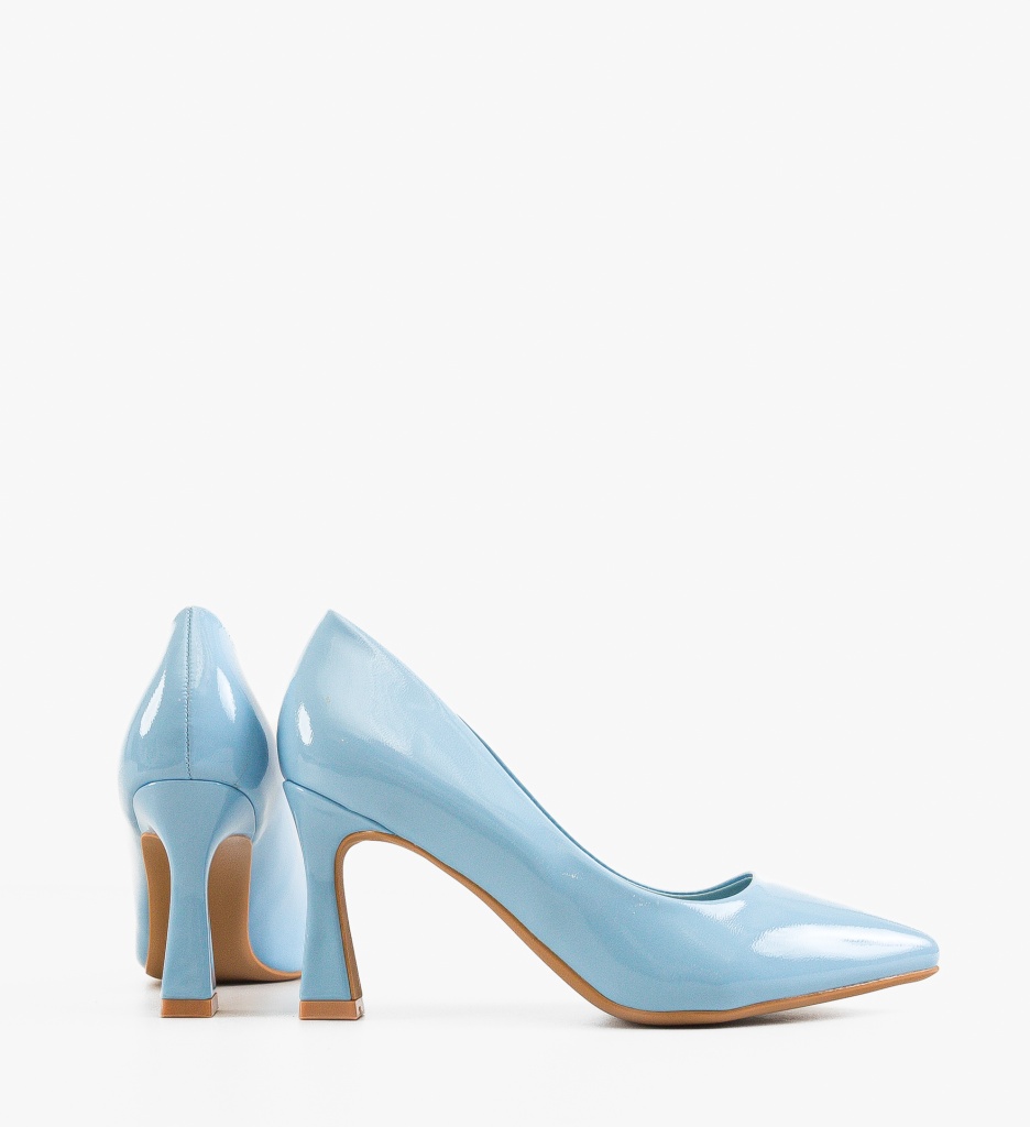 Pantofi dama Tany Albastri cu toc elegant - imagine 3