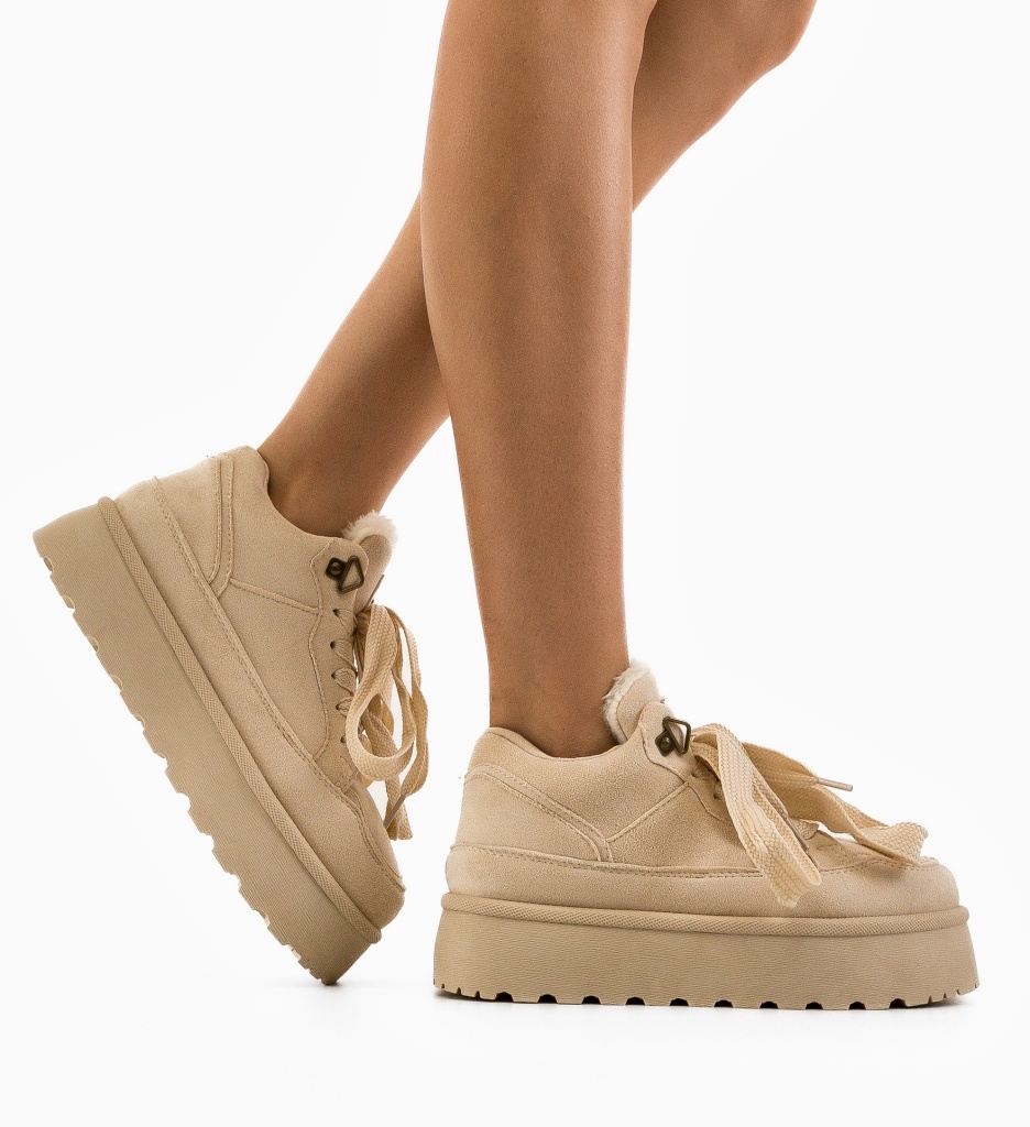 Sneakers Dama Pardy Bej - Confort și Stil Urban - imagine 2