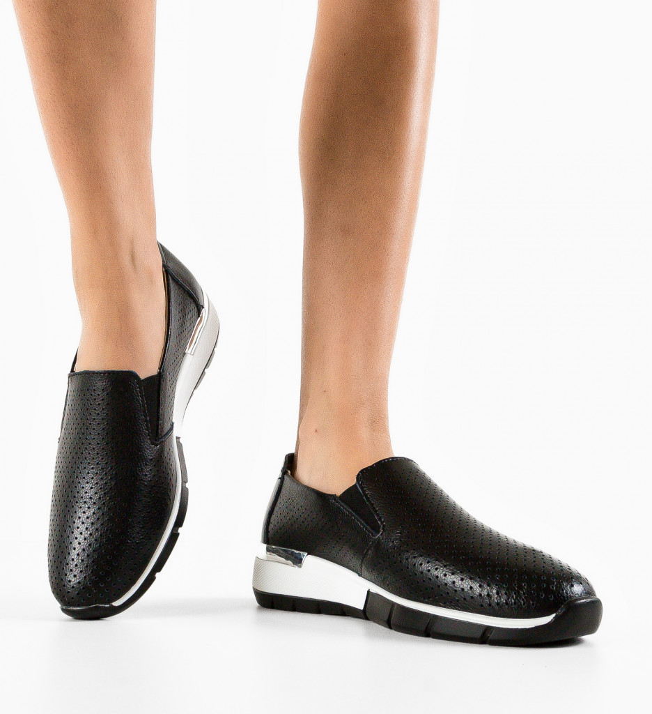 Pantofi Casual Pufine Negri - Confort Maxim - imagine 7