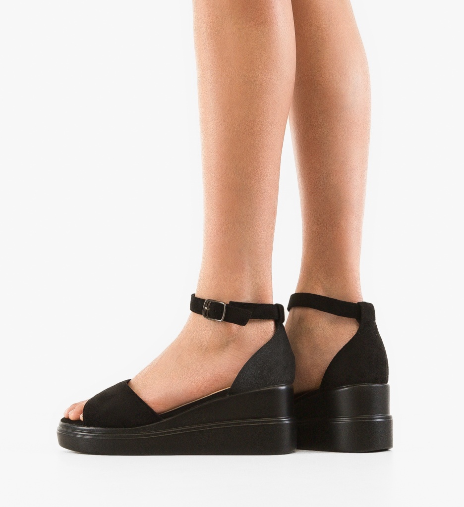 Sandale Platforme Honorus Negre | Eleganță și Confort - imagine 2