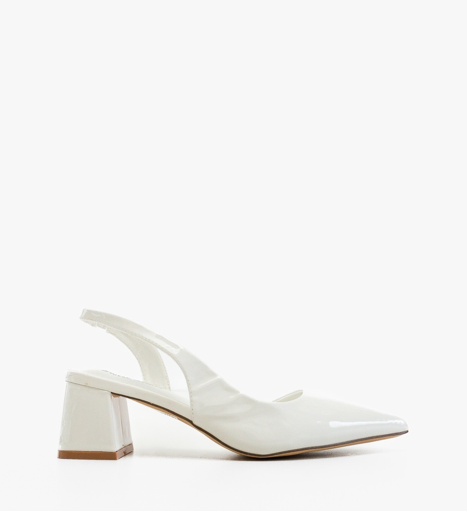 Pantofi Dama Deder Albi Eleganți cu Toc - imagine 3