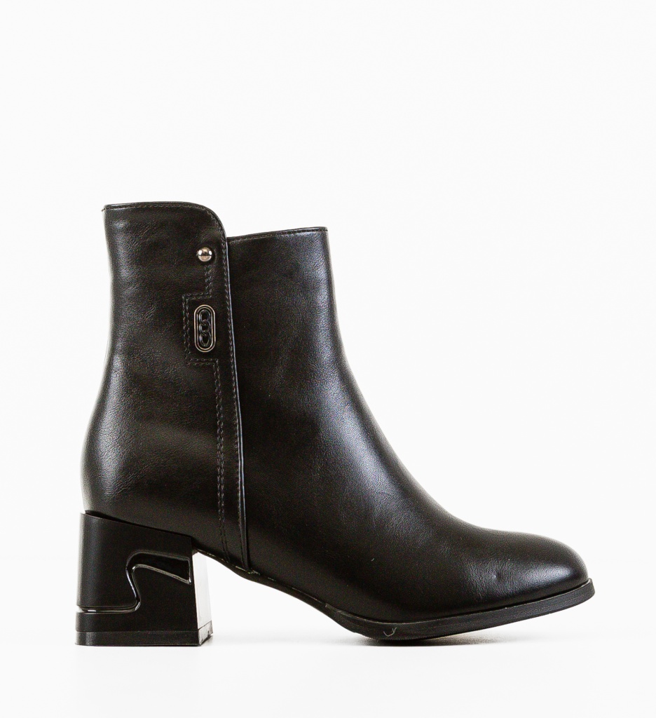 Botine Dama Musat Negre - Eleganță și Stil - imagine 4