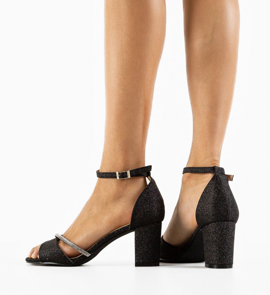 Sandale Toc Neelam Negre - Eleganță Maximă - imagine 3
