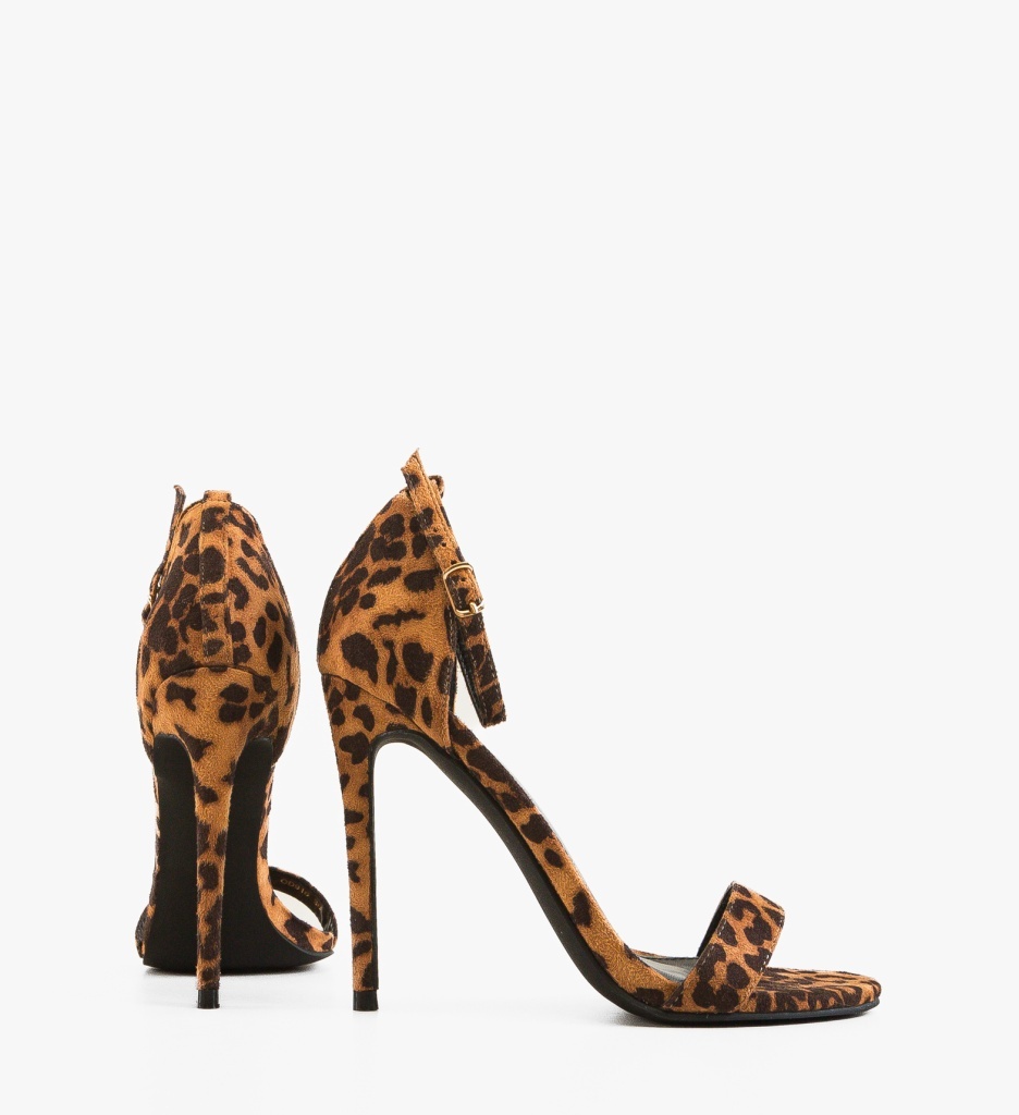 Sandale Animal Print cu Toc Elegant - imagine 5