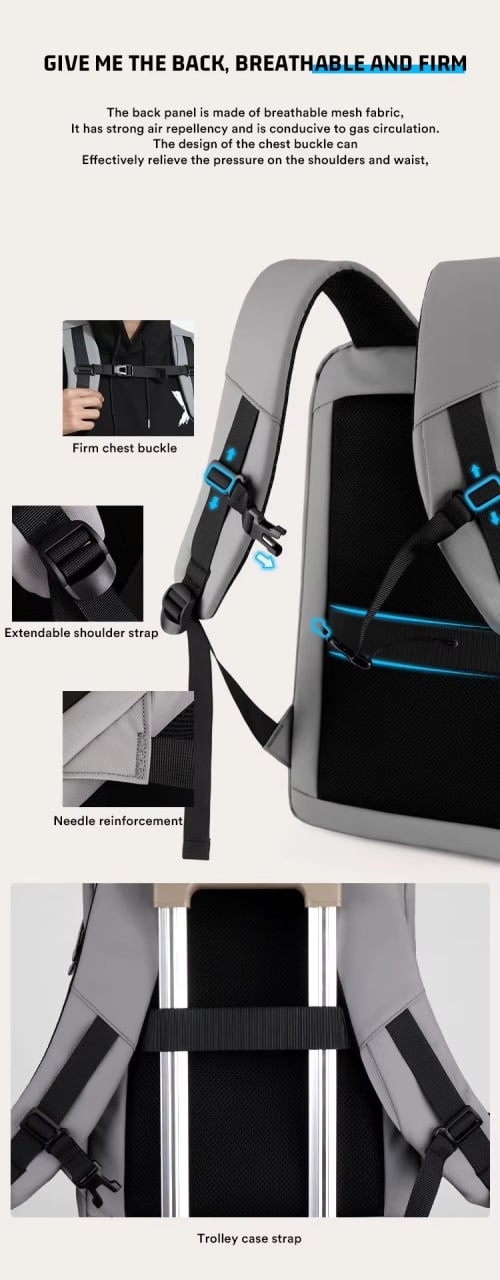 Rucsac Picadili Daryen cu Port USB și Impermeabil - imagine 4
