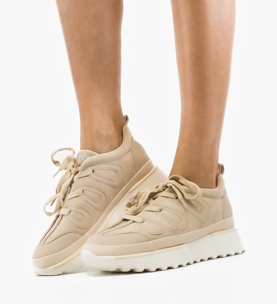 Sneakers Dama Tyler Bej - Confort și Stil Casual - imagine 5