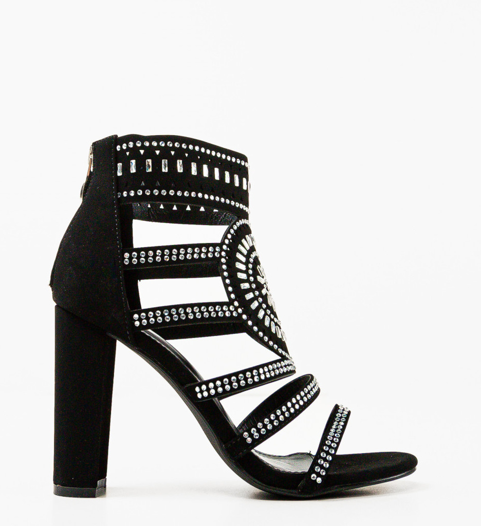 Sandale cu Toc Samanta Negre | Eleganță și Stil - imagine 6