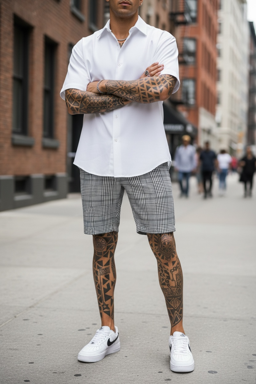 Pantaloni scurti casual cu imprimeu - Confort maxim - imagine 2