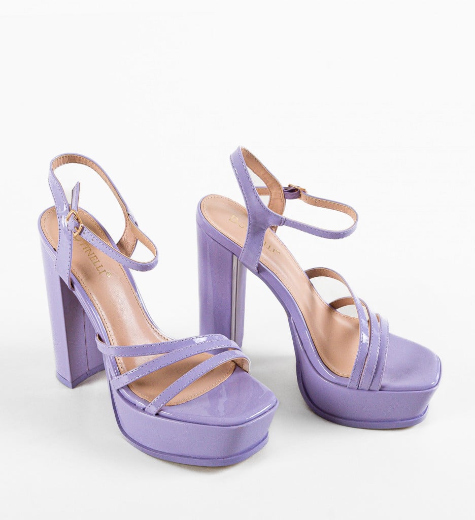 Sandale cu Toc Moran Mov | Eleganță și Stil - imagine 9