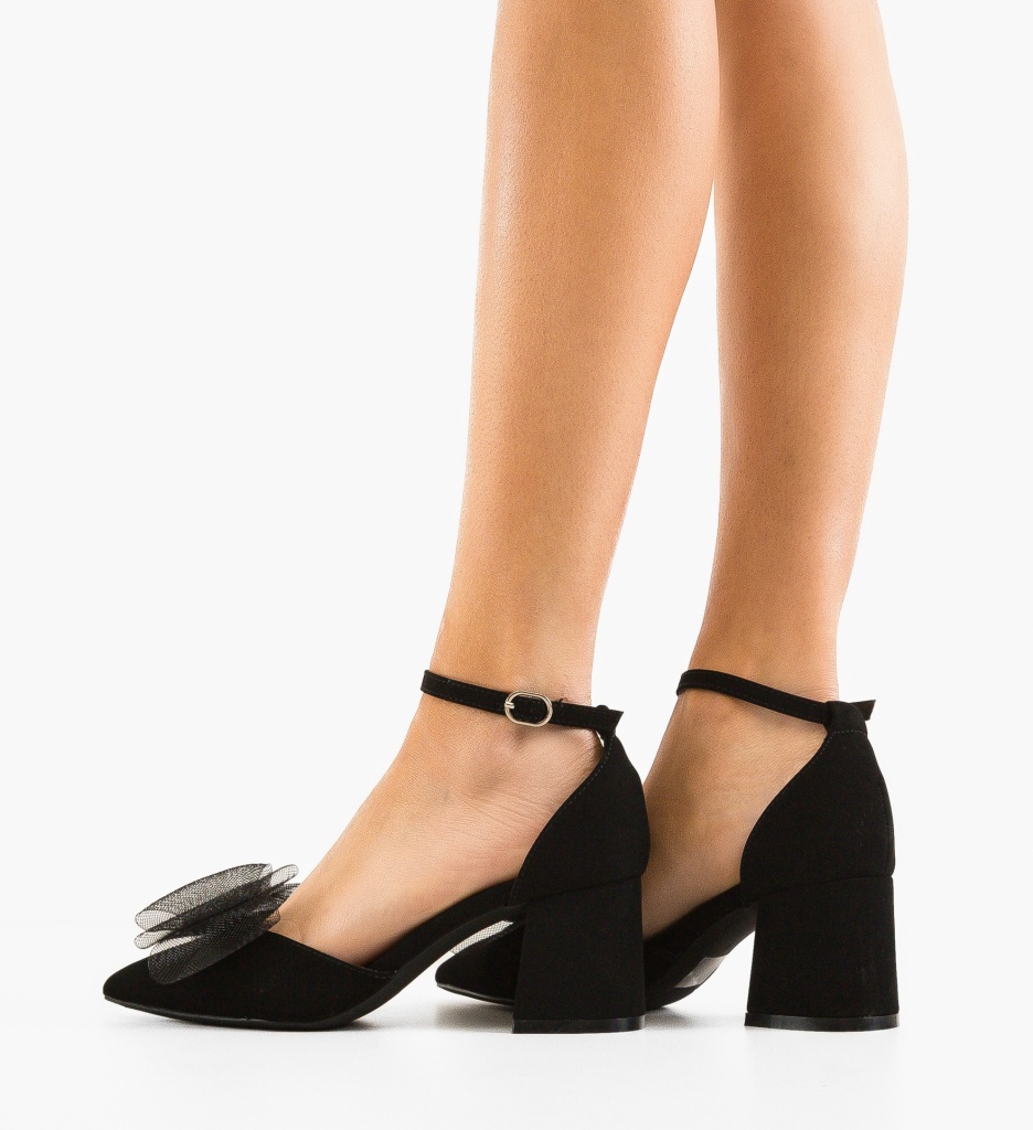 Pantofi Toc Grandejira Negri Eleganți - imagine 2