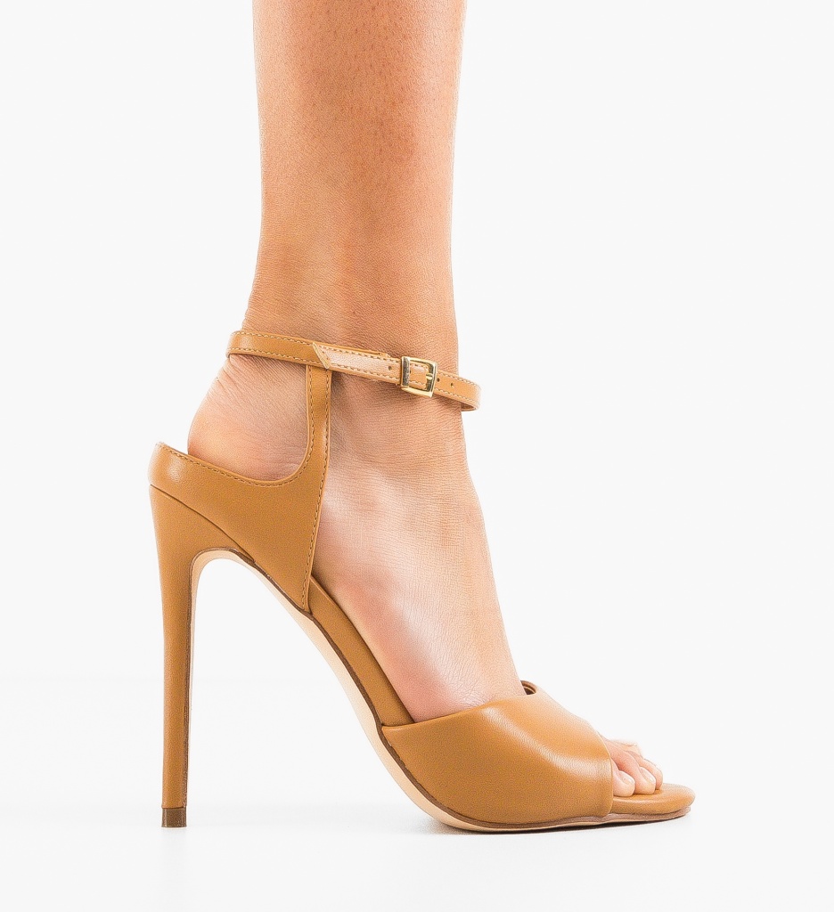 Sandale cu Toc Lannuz Camel | Eleganță și Stil - imagine 6