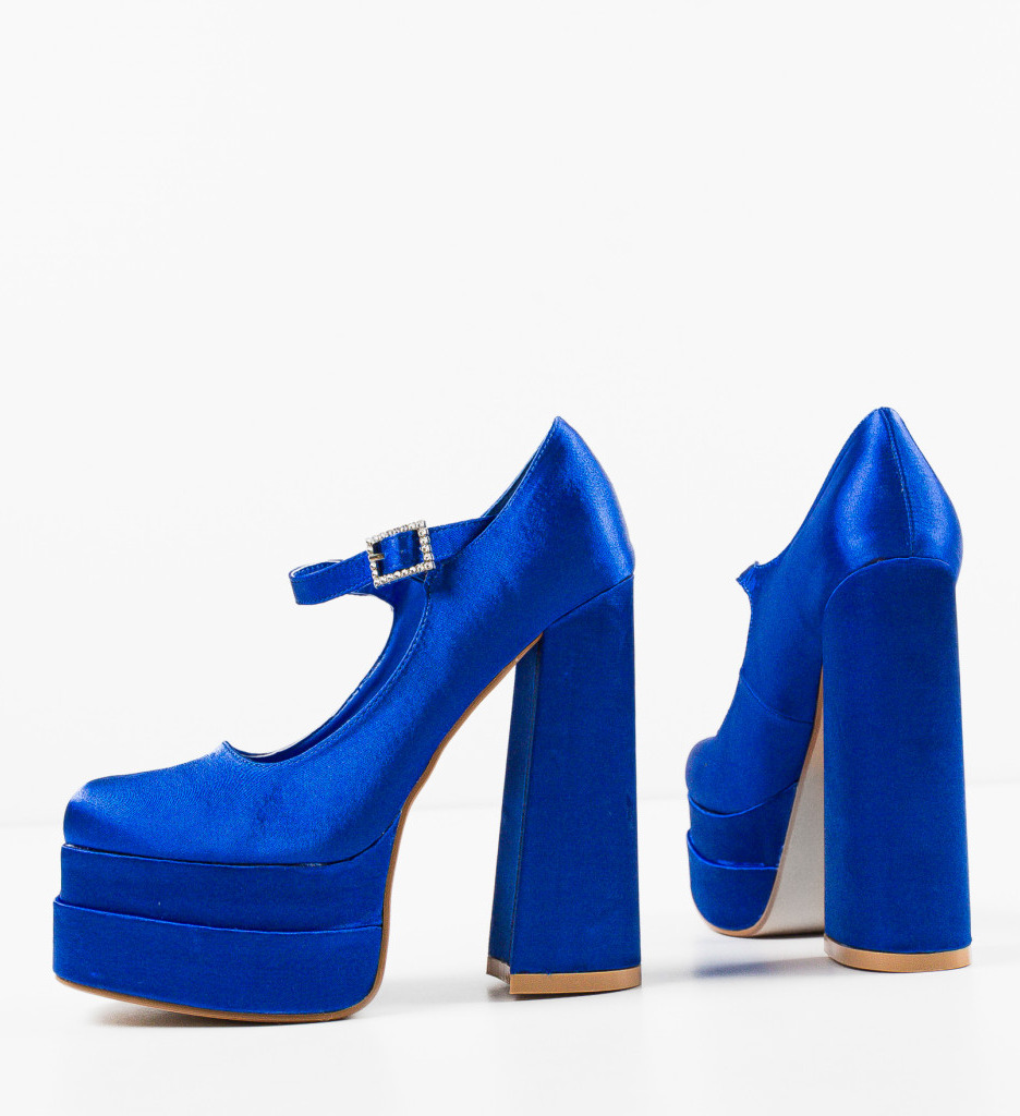 Pantofi Dama Appro Albastri cu Toc Eleganți