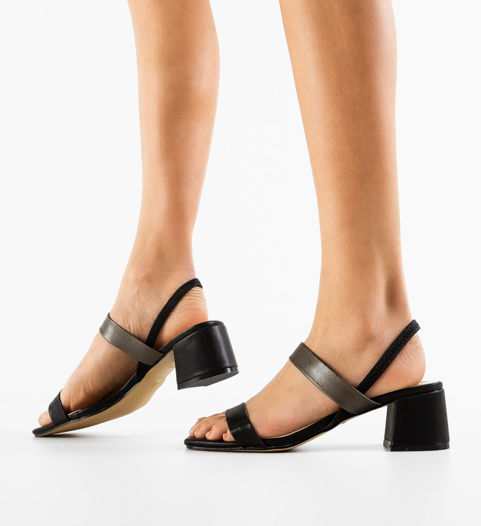Sandale cu Toc Nirmal Negre | Eleganță Maximă - imagine 3