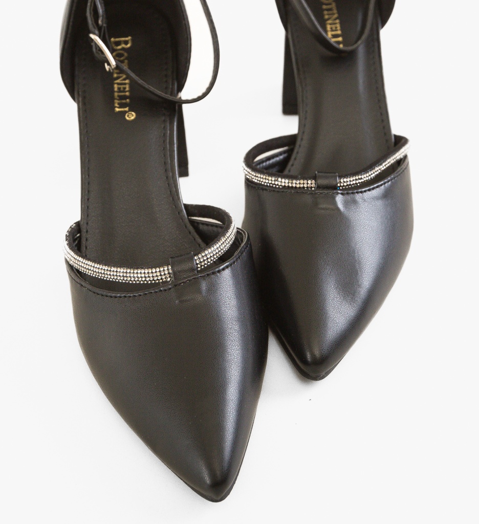Pantofi cu Toc Eleganți Lynes Negri - imagine 5