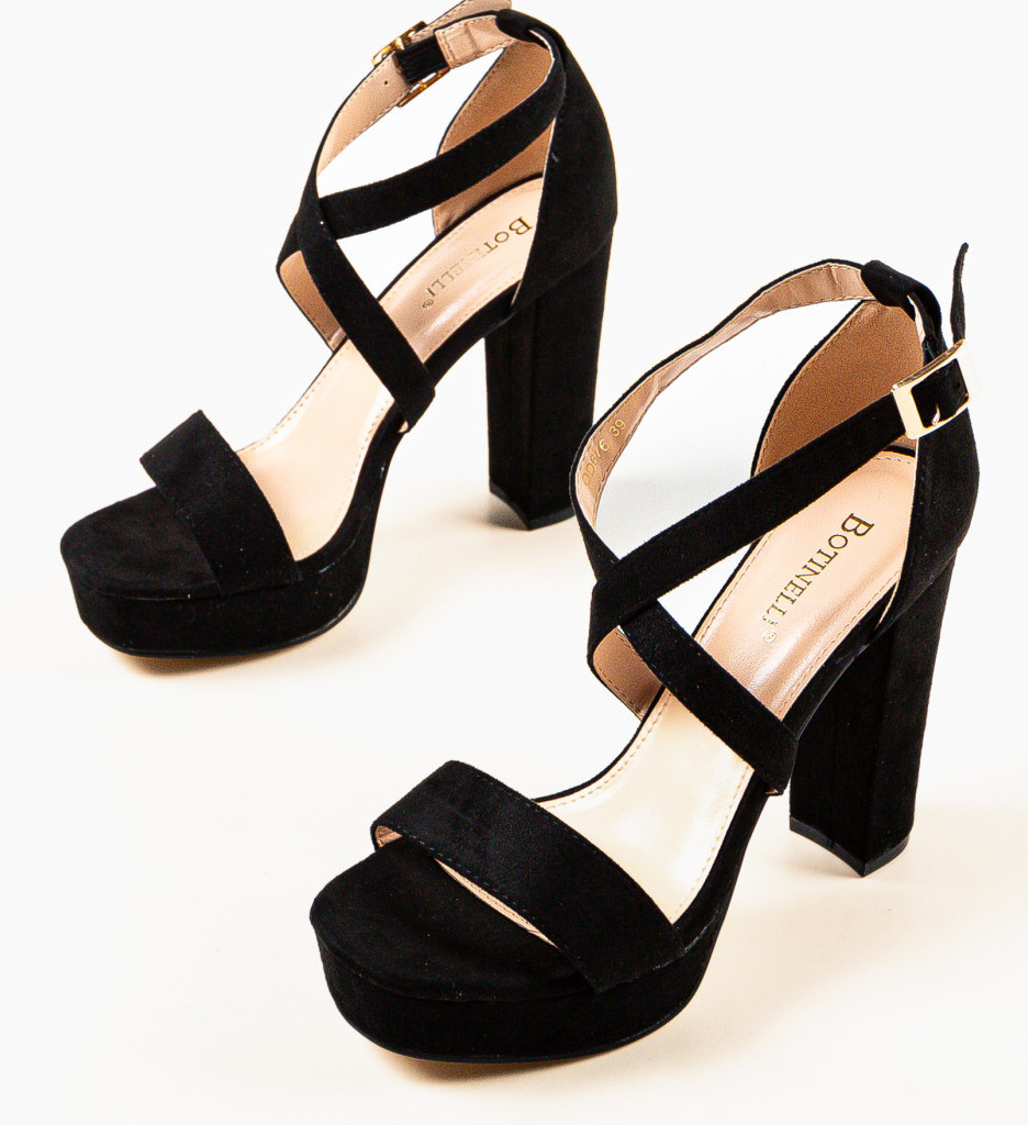Sandale cu Toc Oklan Negre - Eleganță Asigurată - imagine 6