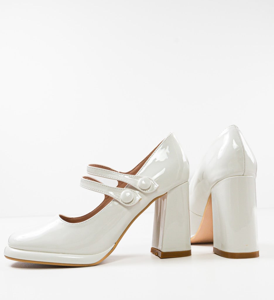 Pantofi Vintage Albi Eleganți - Stil Clasic Atemporal - imagine 7