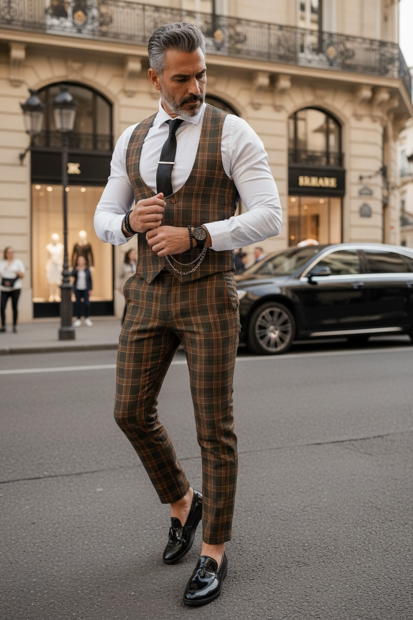 Compleu Vesta si Pantaloni Barbati Elegant - imagine 2