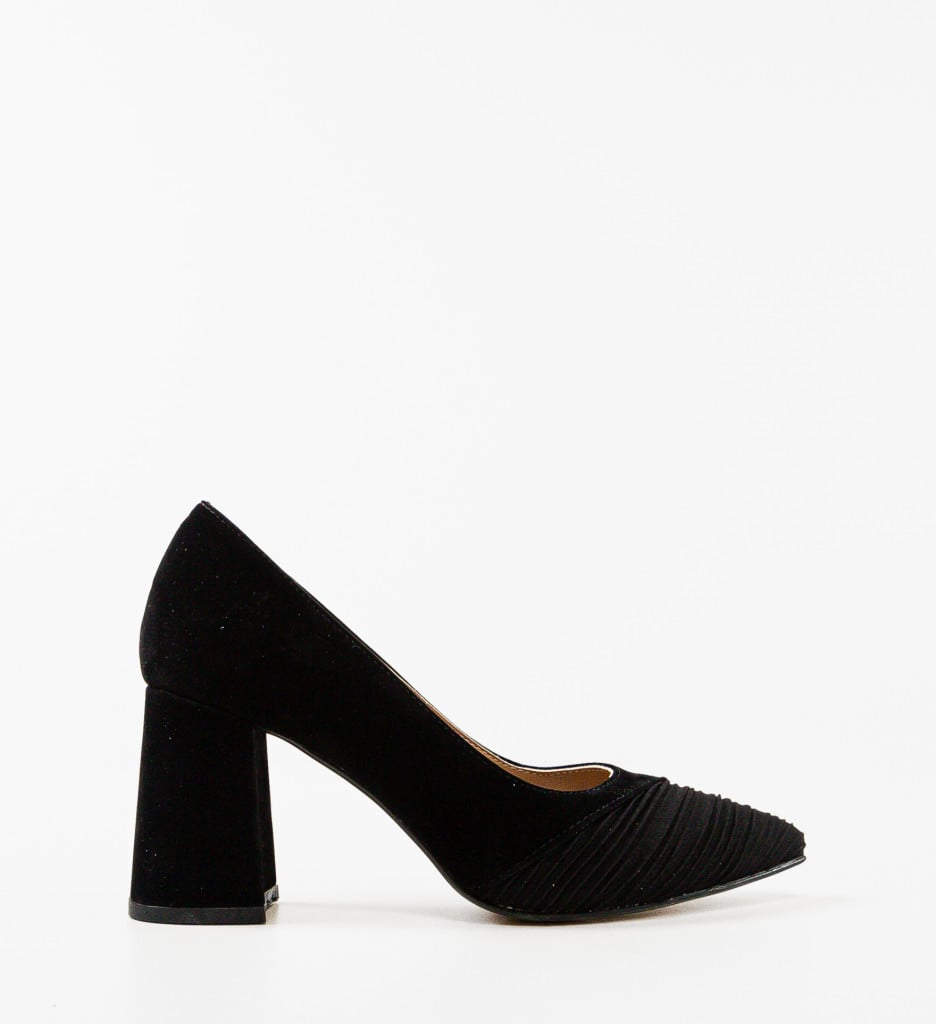 Pantofi Damande Negri cu Toc Eleganți - imagine 8