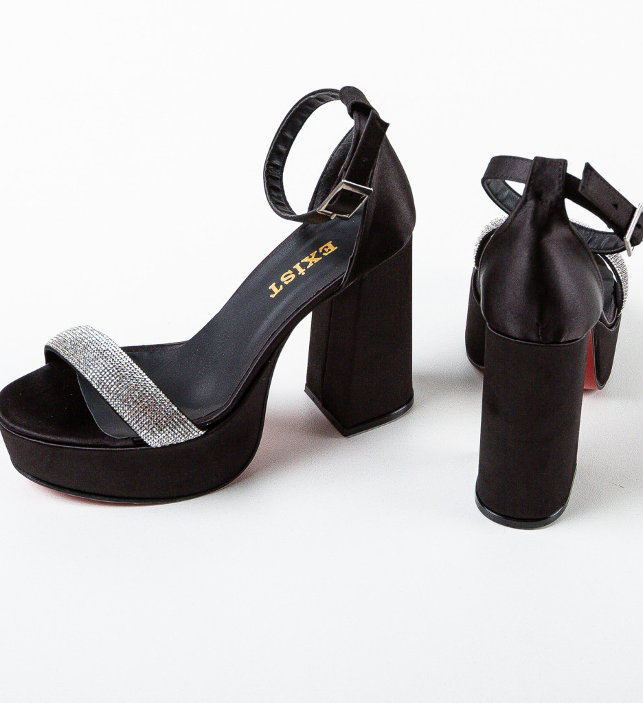 Sandale Gabama Negre cu Toc Elegante - imagine 7