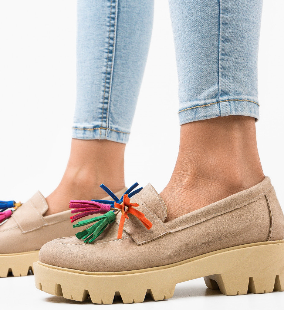 Pantofi Casual Dama Bej - Confort și Stil - imagine 4