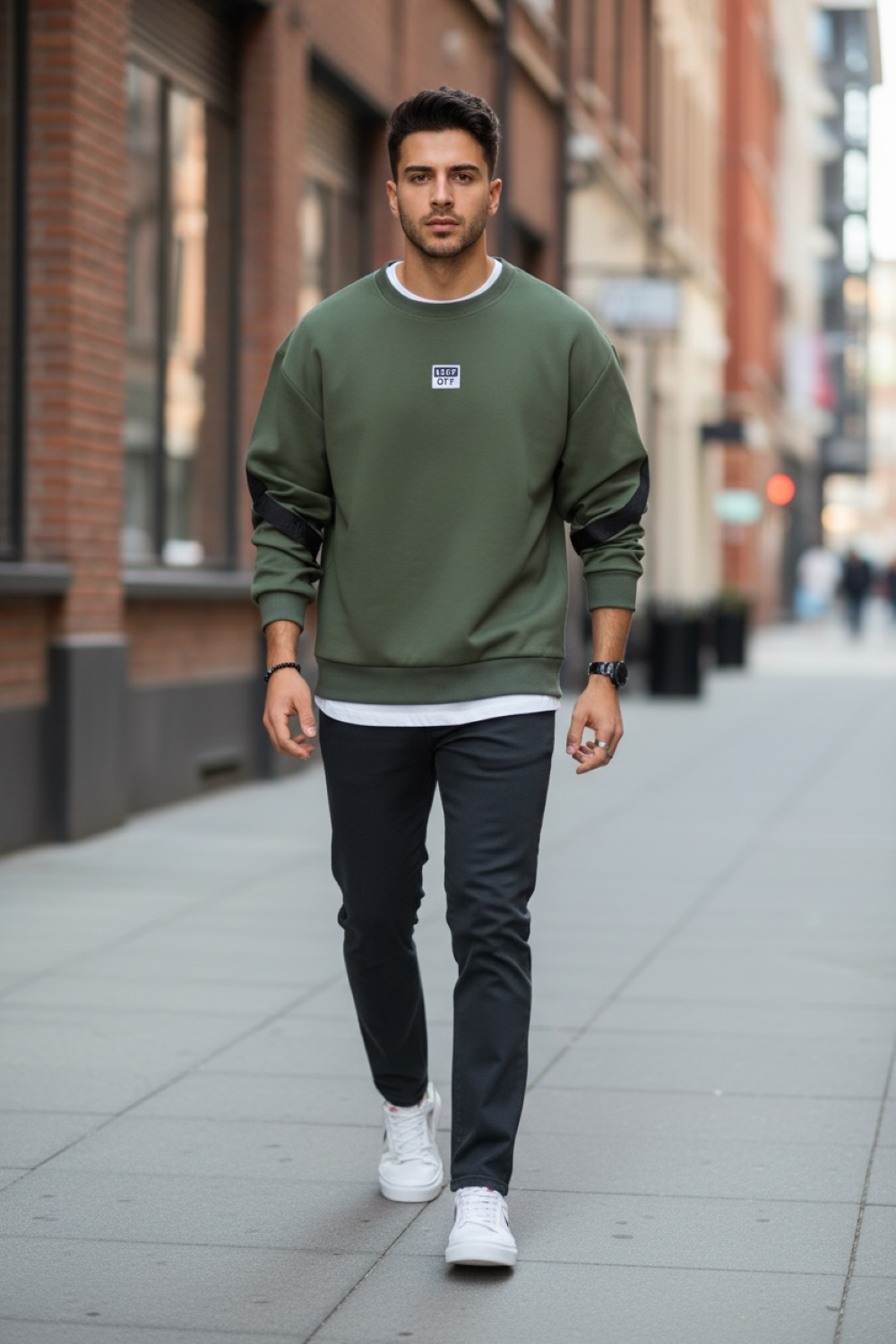 Bluză Bărbătească Kaki Slim Fit | Elegantă și Confortabilă