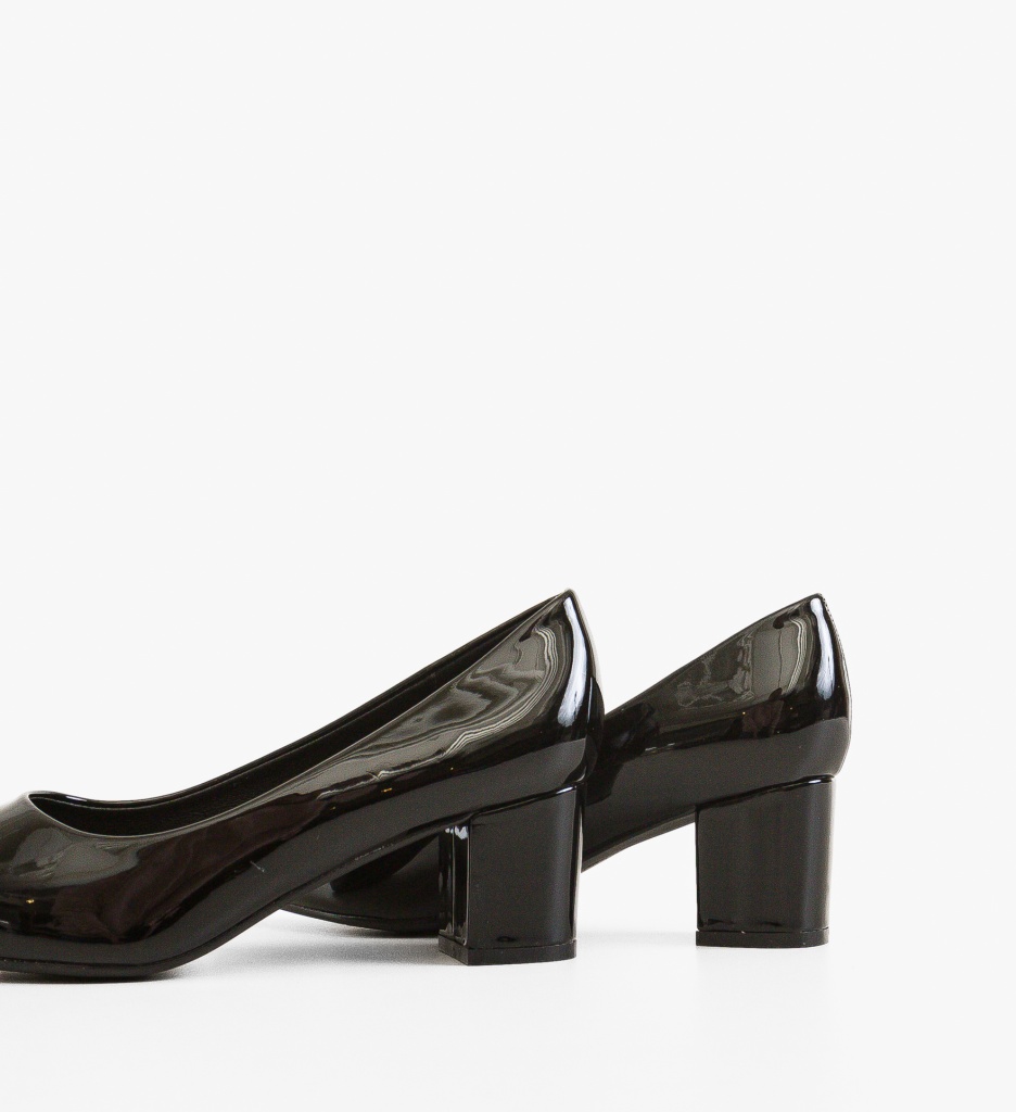 Pantofi dama Rose Negri eleganți cu toc confortabil - imagine 3