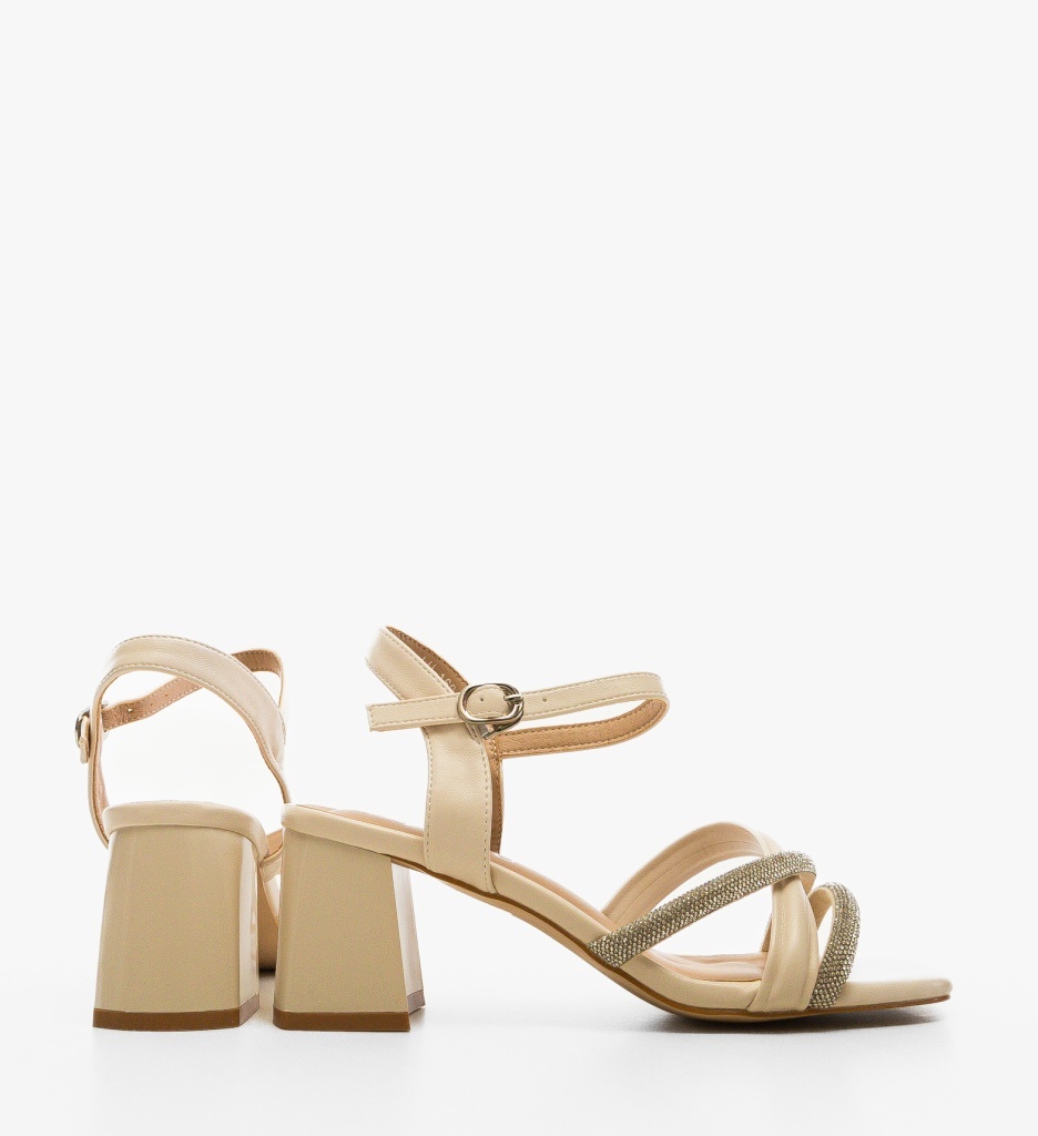 Sandale Dama Frysy Bej Elegante - imagine 4