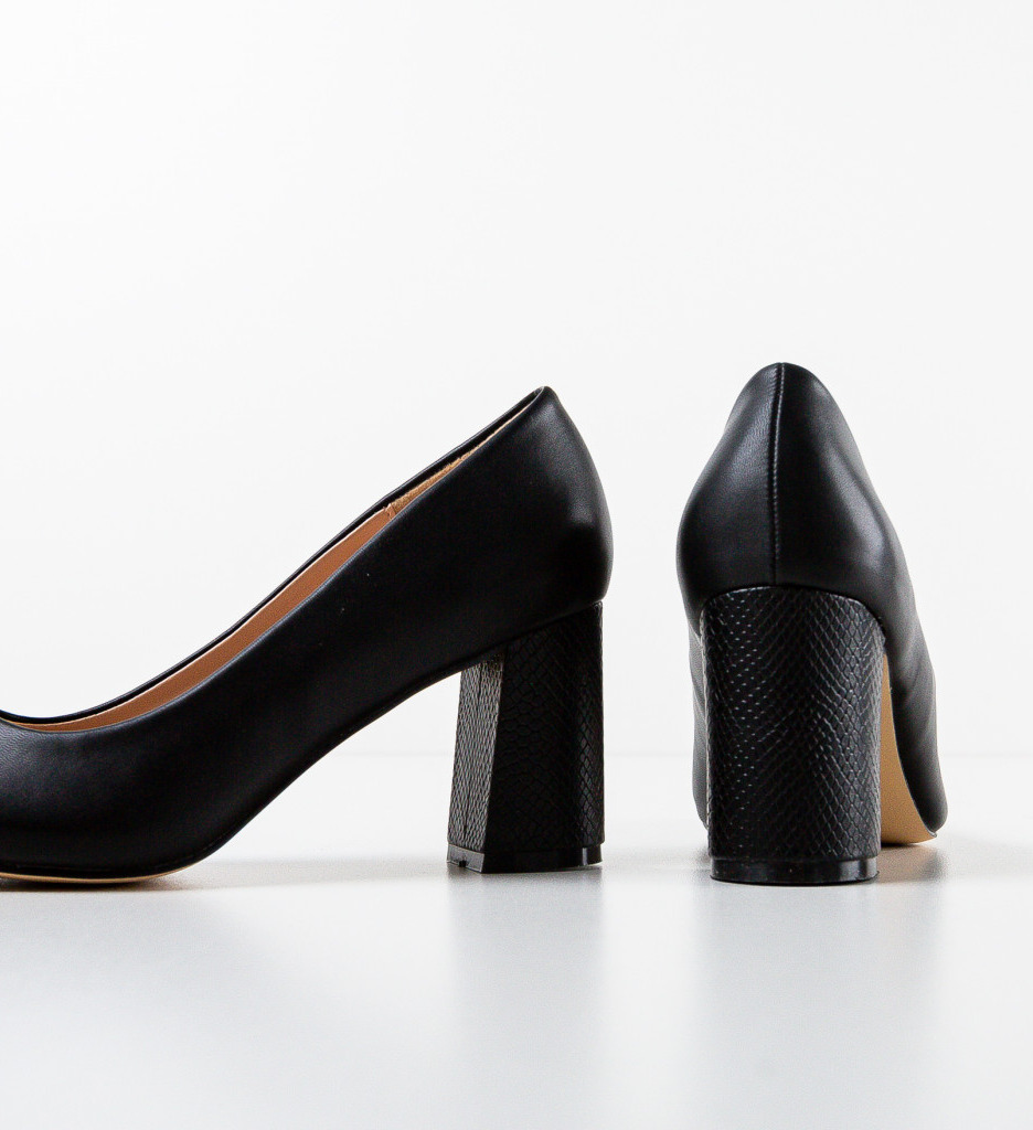 Pantofi Eleganti cu Toc Negri | Model Gemide - imagine 7