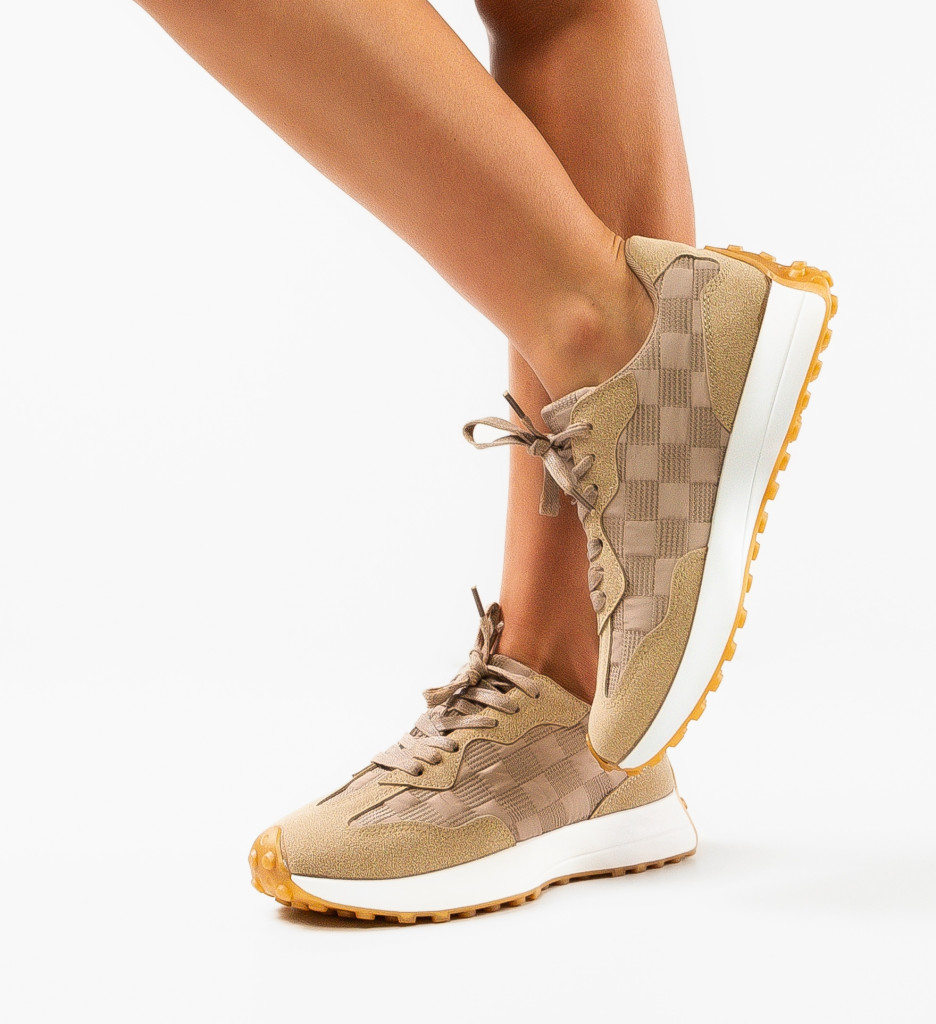 Sneakers Dama Lyvan Bej - Confort și Stil Urban - imagine 3