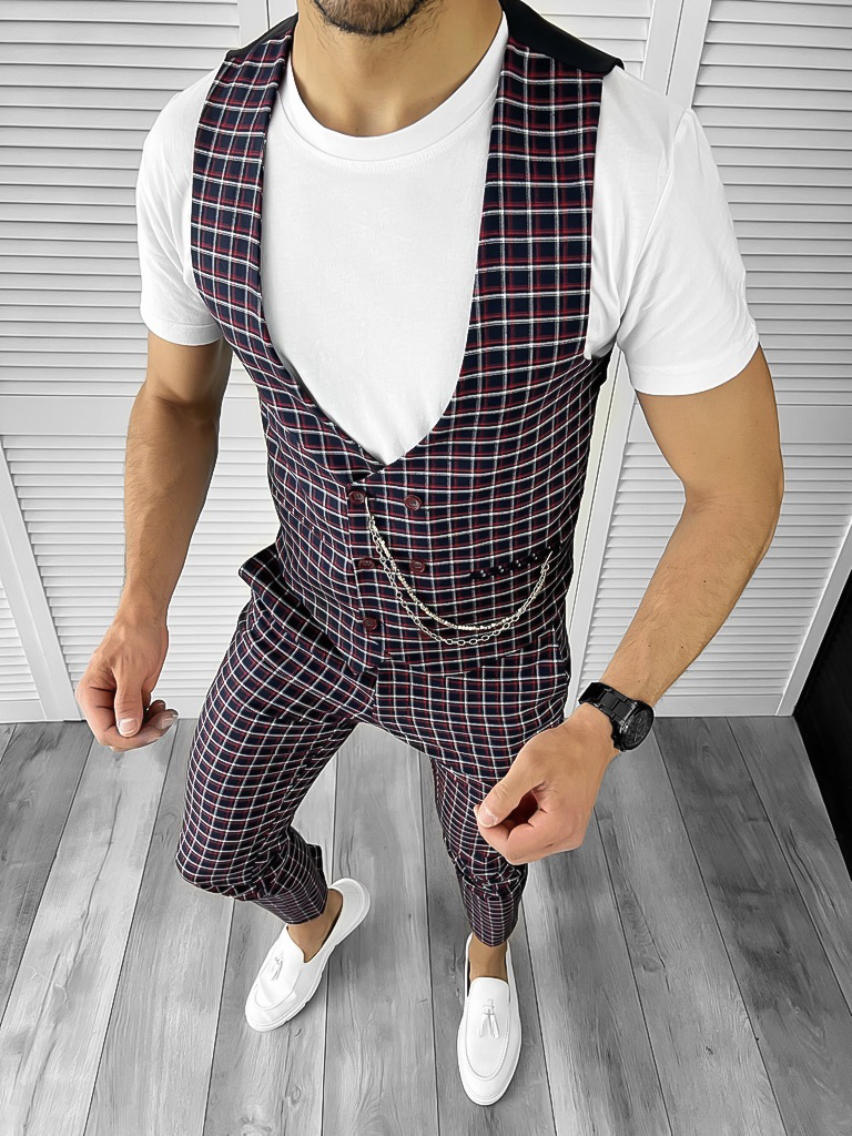 Compleu Barbati Vesta + Pantaloni Slim Fit Elegant