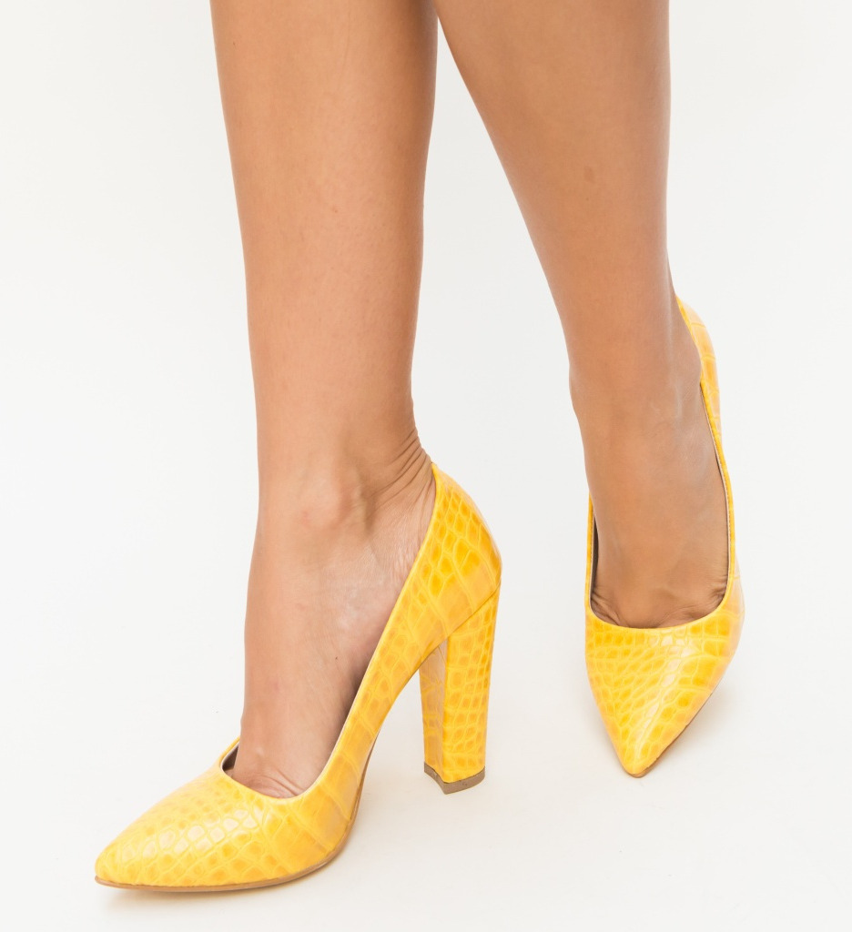 Pantofi cu Toc Merez Galben | Eleganță și Stil