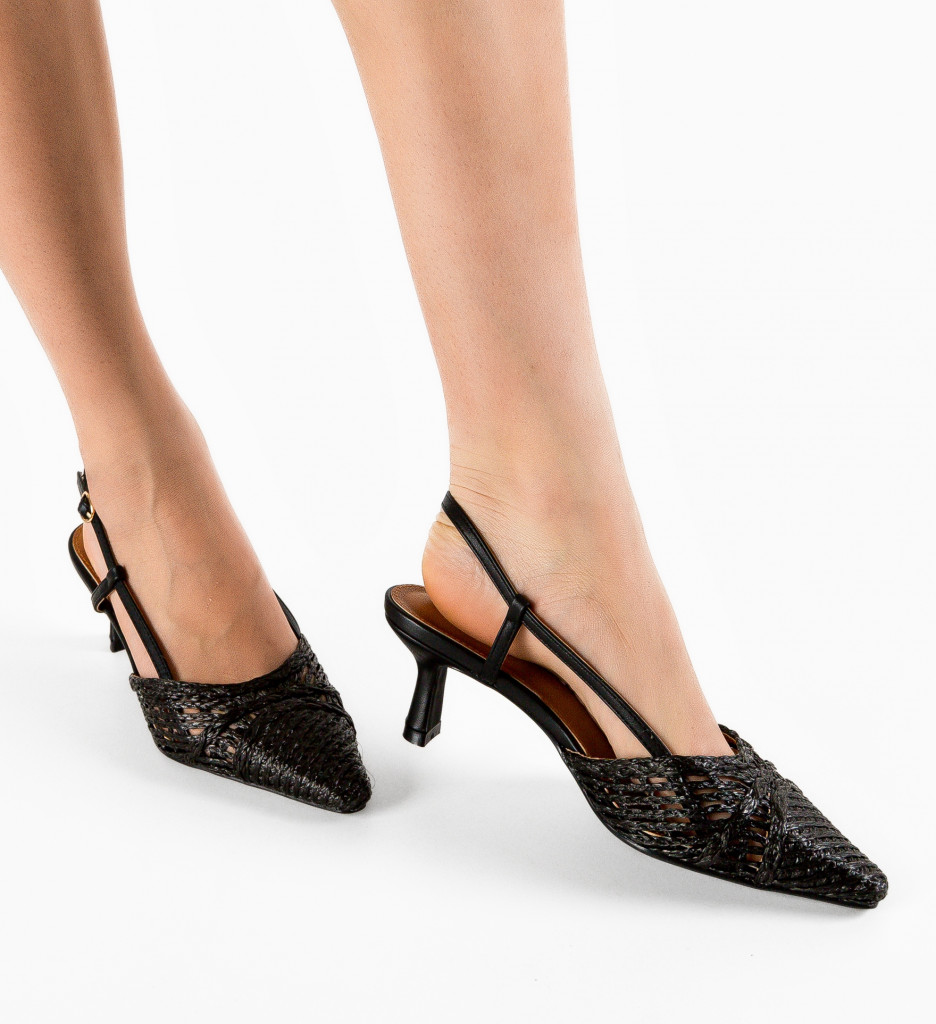 Pantofi cu toc Alexandrit Negri - Eleganță supremă