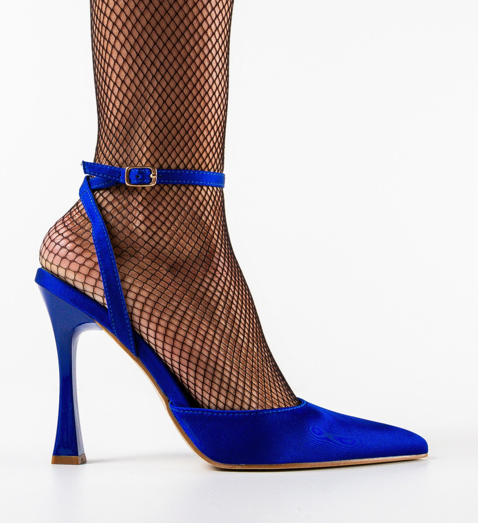 Pantofi cu toc Lizor Albastri - Eleganță și Stil - imagine 4