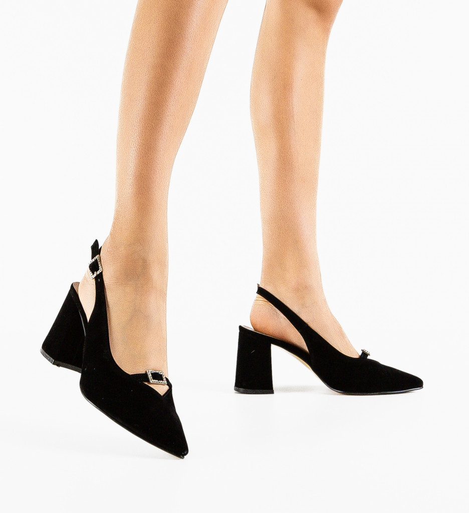 Pantofi cu toc Rich Negri 2 - Eleganță și Stil - imagine 2
