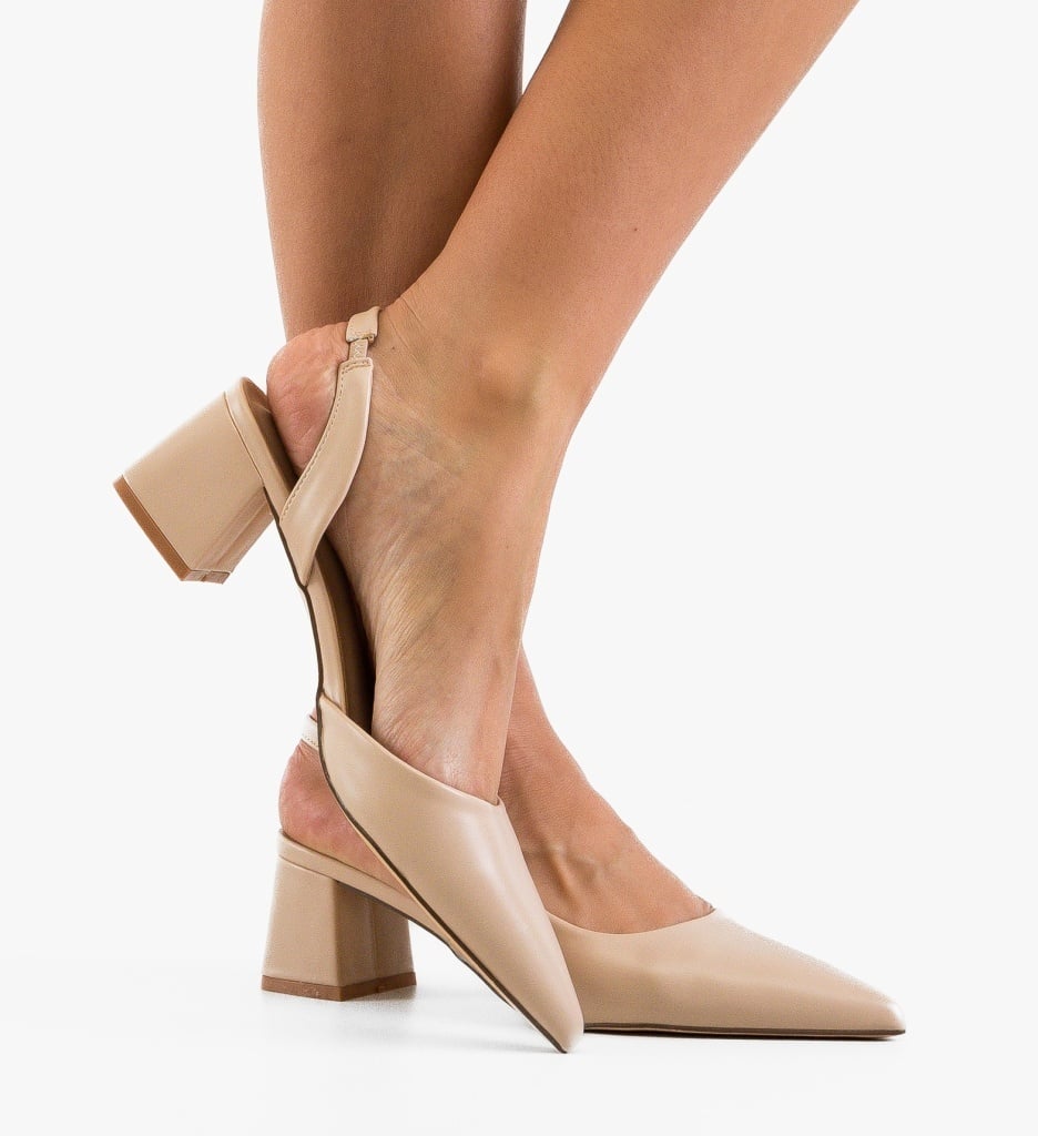 Pantofi Dama Deder Nude Eleganți - imagine 3