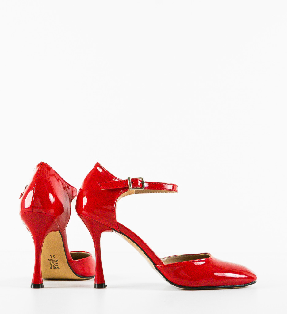 Pantofi Treyhel Rosii Eleganți cu Toc - imagine 6