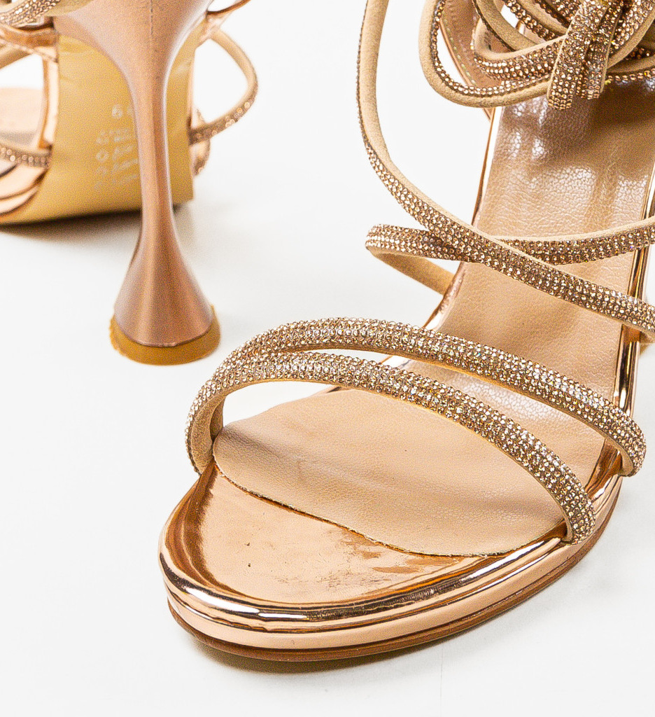 Sandale cu Toc Geamelya Aurii - Eleganță Maximă - imagine 7