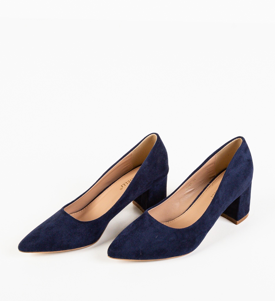 Pantofi Dama Popeq Bleumarin cu Toc Eleganti - imagine 6