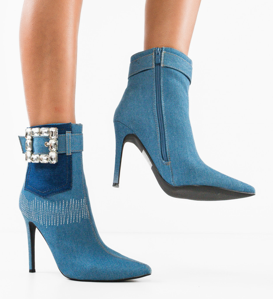 Botine Dama Santi Albastre - Eleganță și Stil - imagine 4