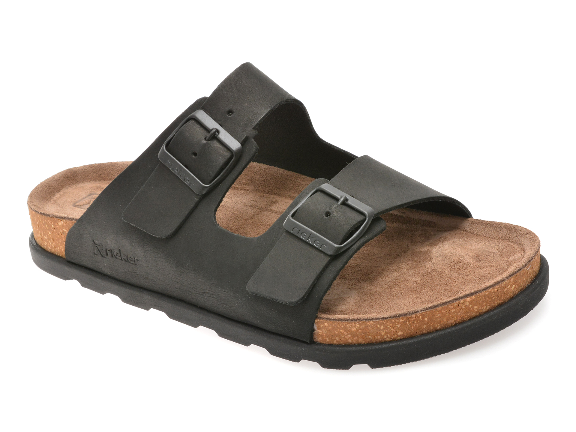 Papuci RIEKER Negri Piele Naturală 21190
