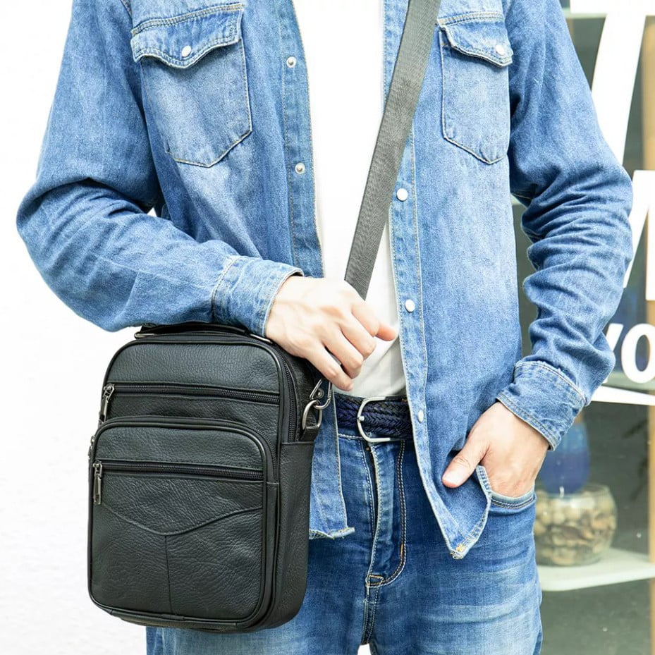 Geanta Eliam GT1814 Piele Naturală Negru - imagine 3