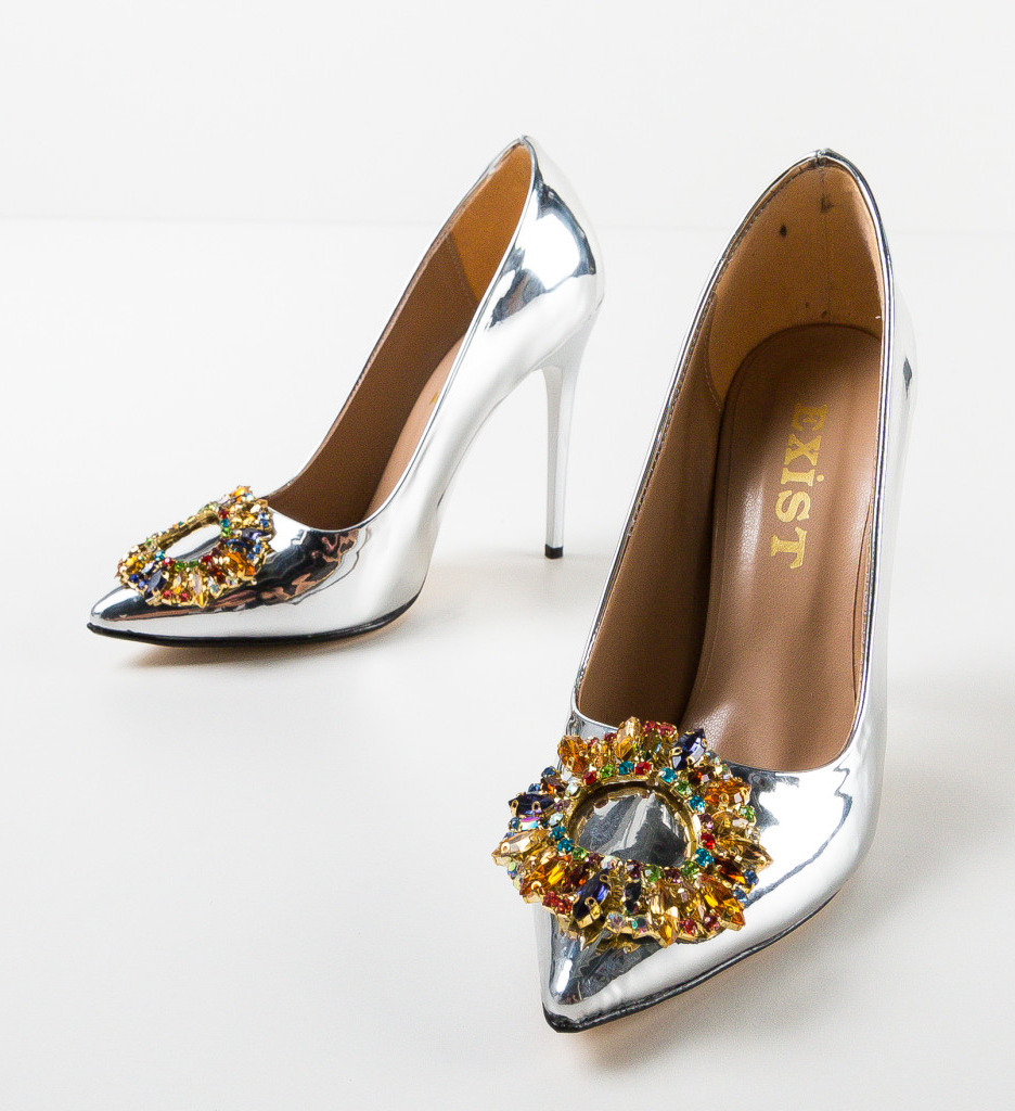 Pantofi dama Laha Argintii - Eleganta si Stil - imagine 5