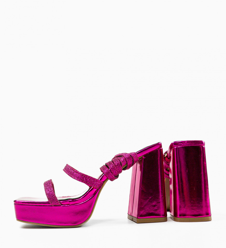 Sandale cu Toc Dezi Fuchsia - Eleganță și Stil - imagine 7