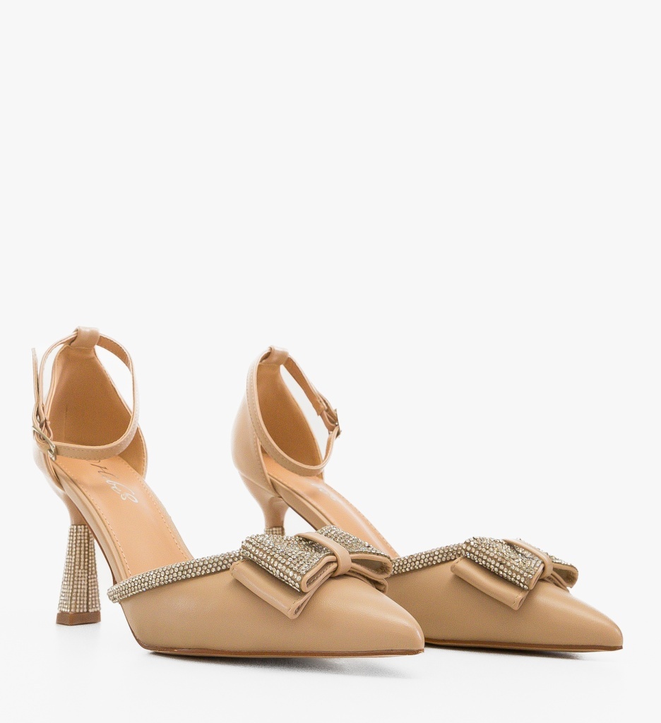 Pantofi Stiletto Tauler Bej Eleganți - imagine 5