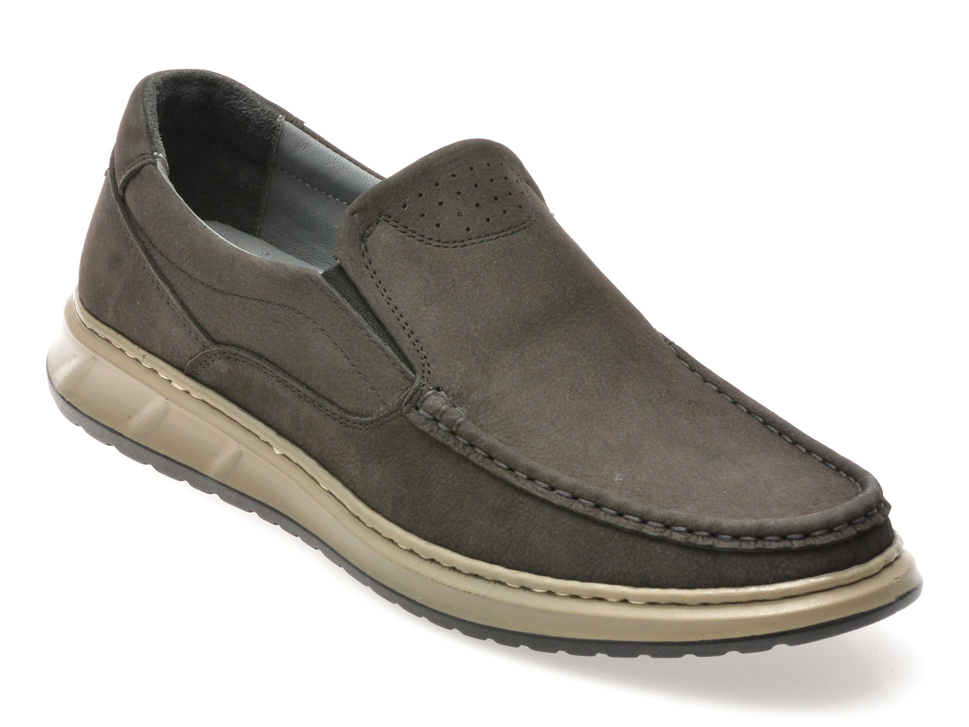 Mocasini SHOWMAN Gri Nabuc | Confort & Stil