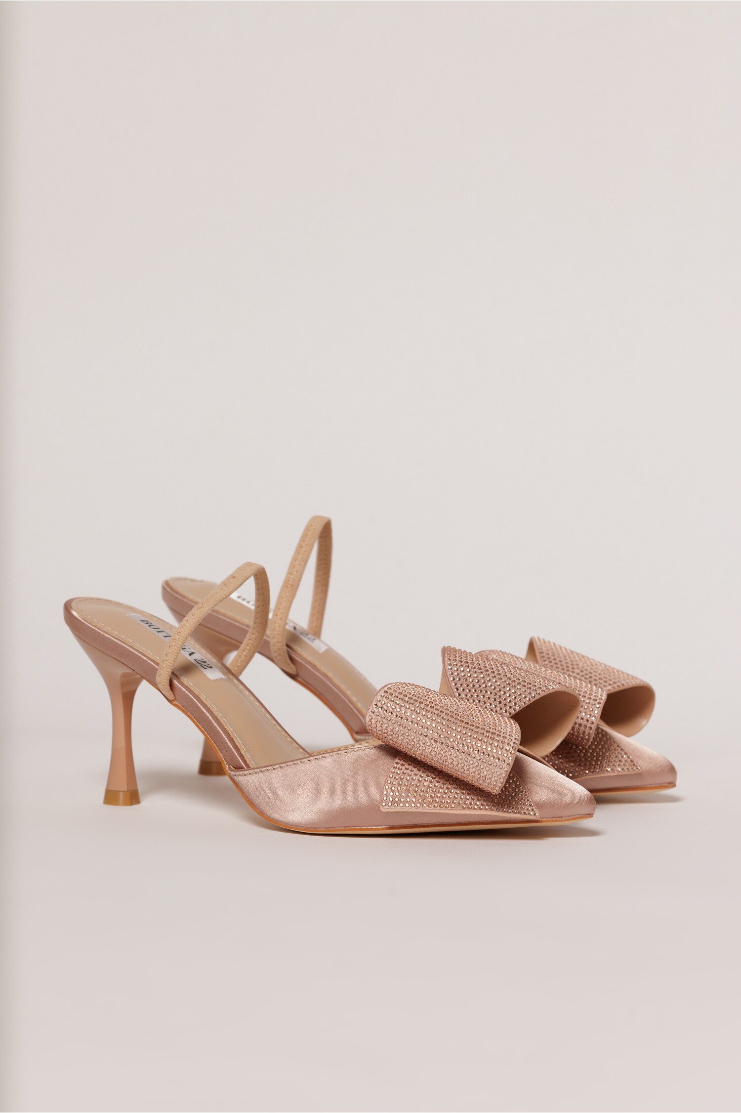 Pantofi Rose Satina cu Funda Stralucitoare