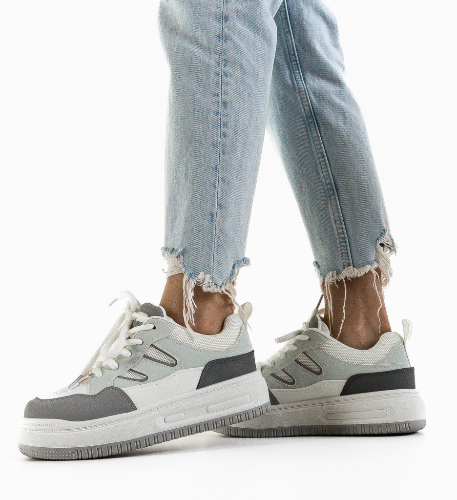 Sneakers Dama Goffe Gri | Confort Zilnic - imagine 3